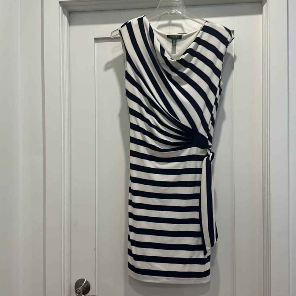 Lauren Ralph Lauren Navy & Ivory Striped Dress